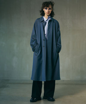 Prime-Over Wool Chambray Balmachan Coat