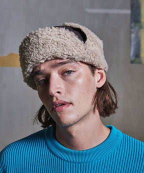 Suede Boa Reversible Flight Cap