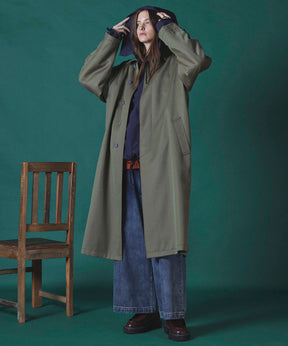 Prime-Over Wool Chambray Balmachan Coat