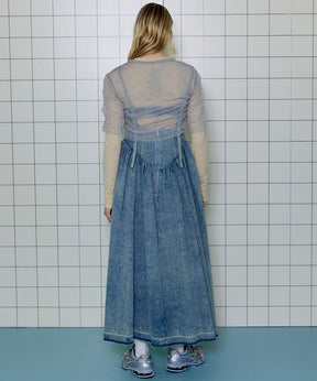 【SALE】Denim Camisole Maxi One-piece Dress