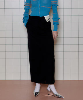 【SALE】Turnback Waist Tight Maxi Skirt