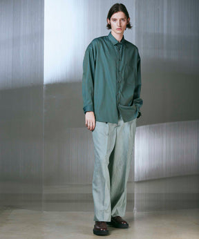 Calendering Triacetate One-Tuck Wide Pants