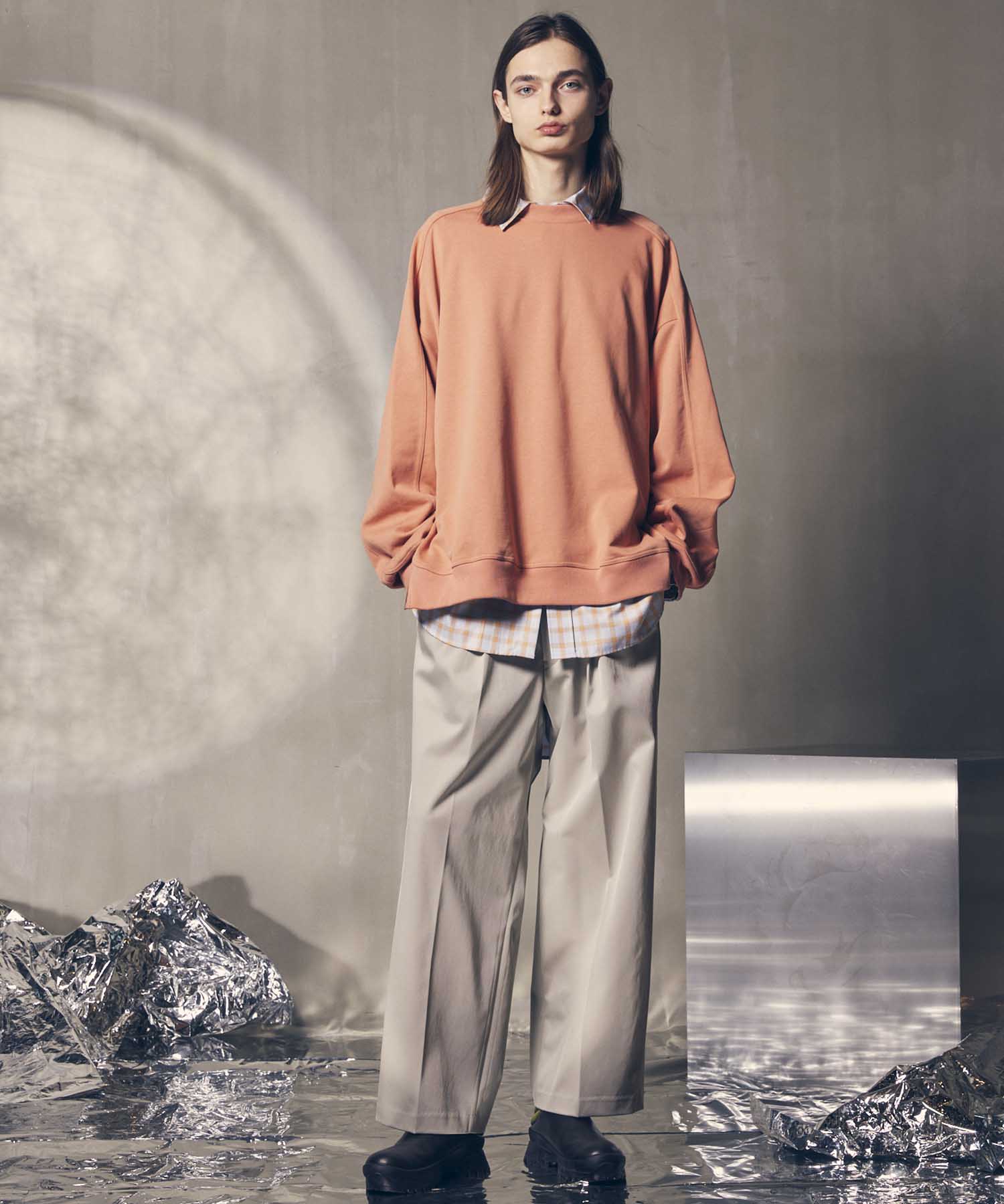 Triacetate Three-Tuck Wide Pants