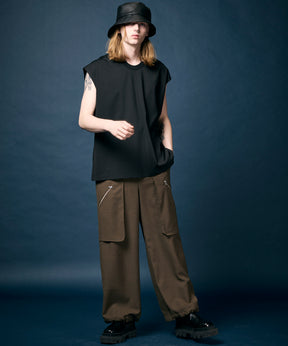 Wrap Cut Wide Cargo Pants