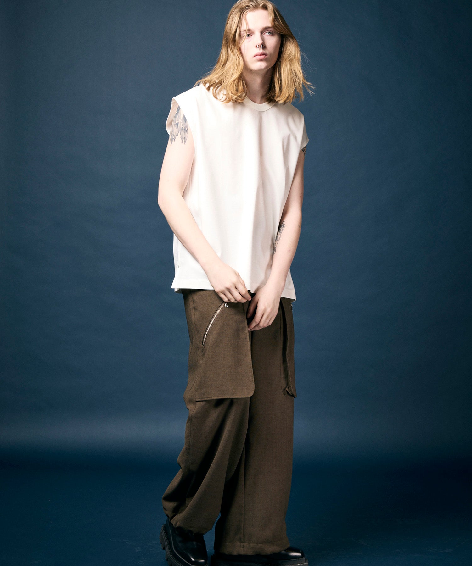 Wrap Cut Wide Cargo Pants