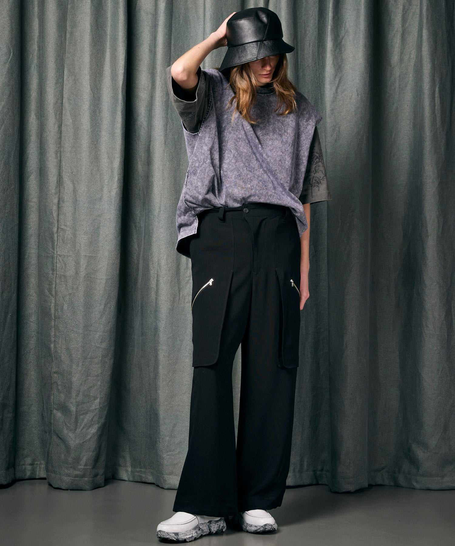 Wrap Cut Wide Cargo Pants