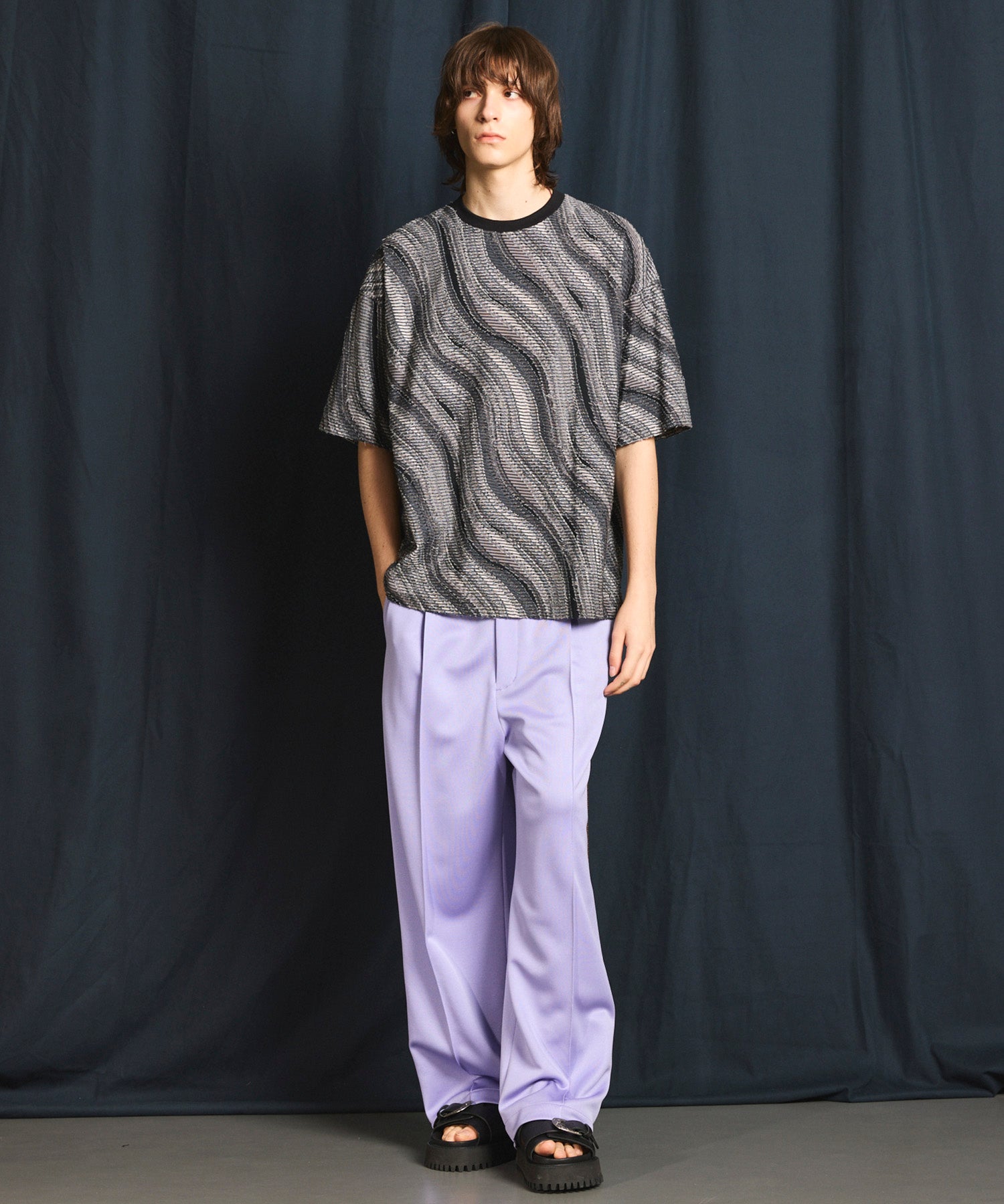 Crochet Side Line Prime-Wide Easy Pants