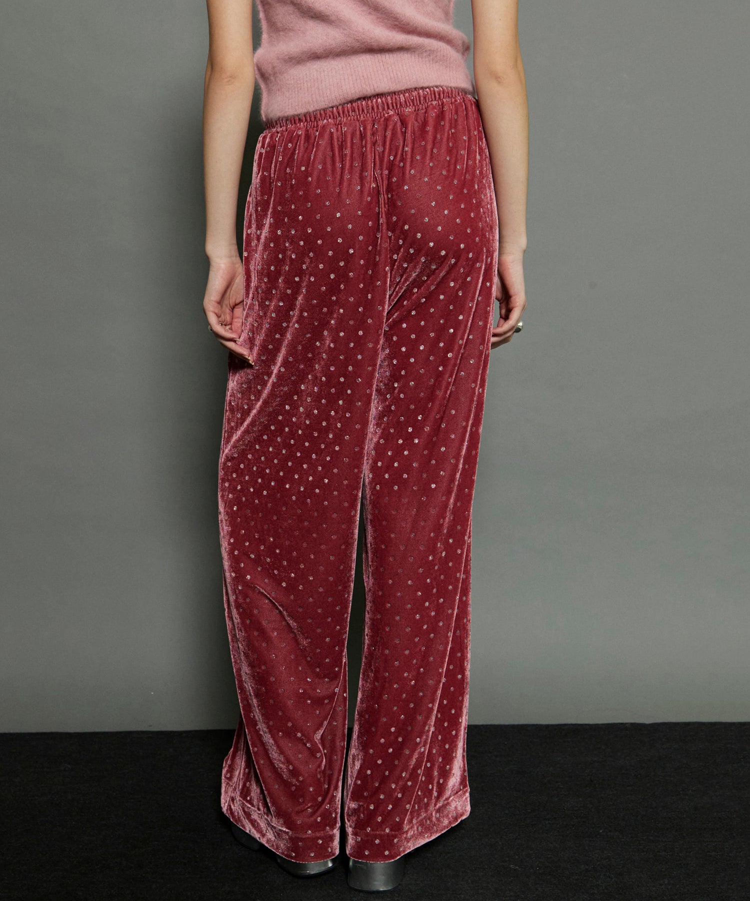 【PRE-ORDER】Glitter Dots Velor Pants