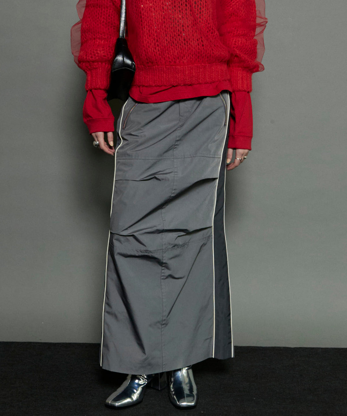 Side Line Oxford Maxi Skirt