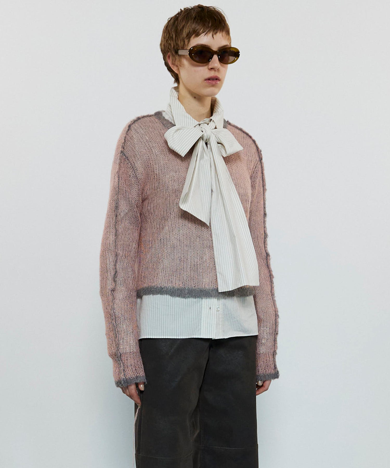 Reversible Mohair Knit Pullover