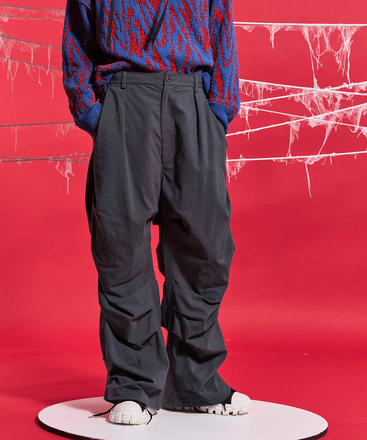 【24AW PRE-ORDER】Prime-Wide Random Tucks Parachute Pants