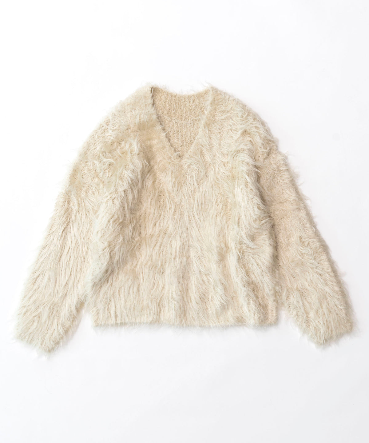 2way V-neck Shaggy Knit Wear