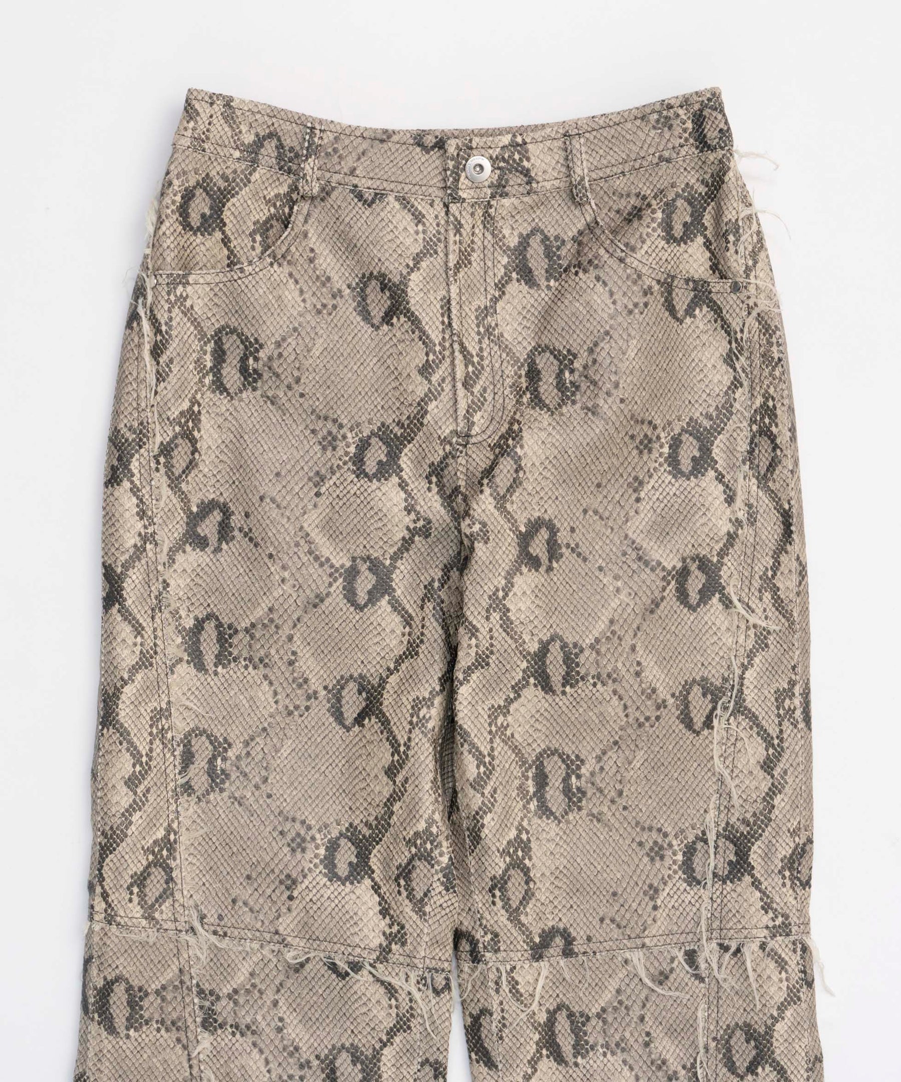 Vegan Leather Python Cut Off Pants