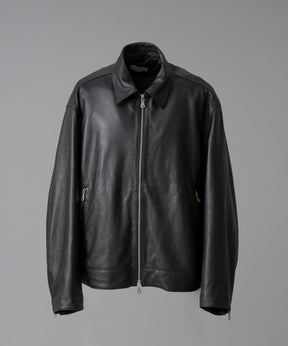 Sheep Leather Prime-Over Single Rider Collared Jacket