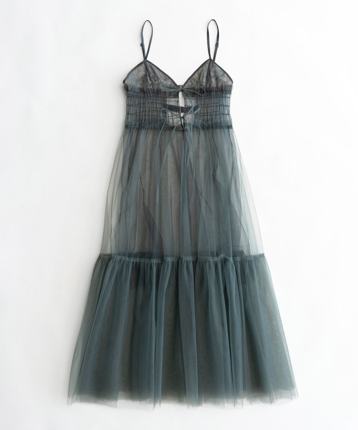 Tulle Shirring Gathered Dress