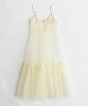 Tulle Shirring Gathered Dress