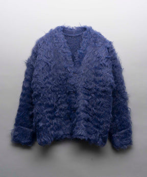 【24AW PRE-ORDER】Prime-Over Shaggy V-Neck Knit Cardigan