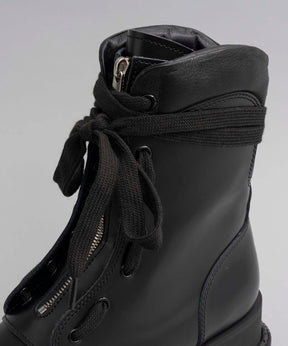 【SPECIAL SHOES FACTORY COLLABORATION】Italian Vibram Square Sole Front Zip Long Boots Made In TOKYO