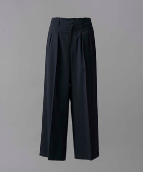 Wool Mix Continuous Tow-Tuck Wide Pants