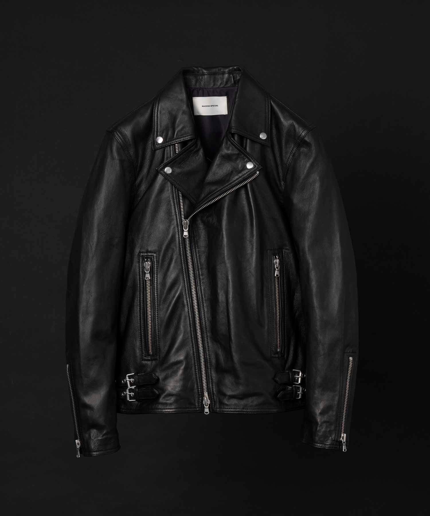 Dress-Fit Sheep Leather Double Rider Jacket