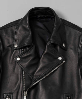 Dress-Fit Sheep Leather Double Rider Jacket