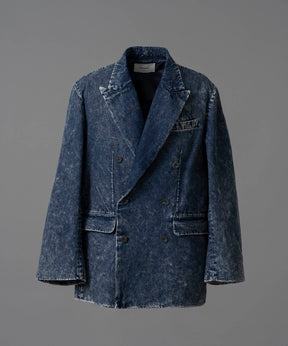 11oz Chemical Over-Dye Denim Dress-Over Double Tailored Jacket