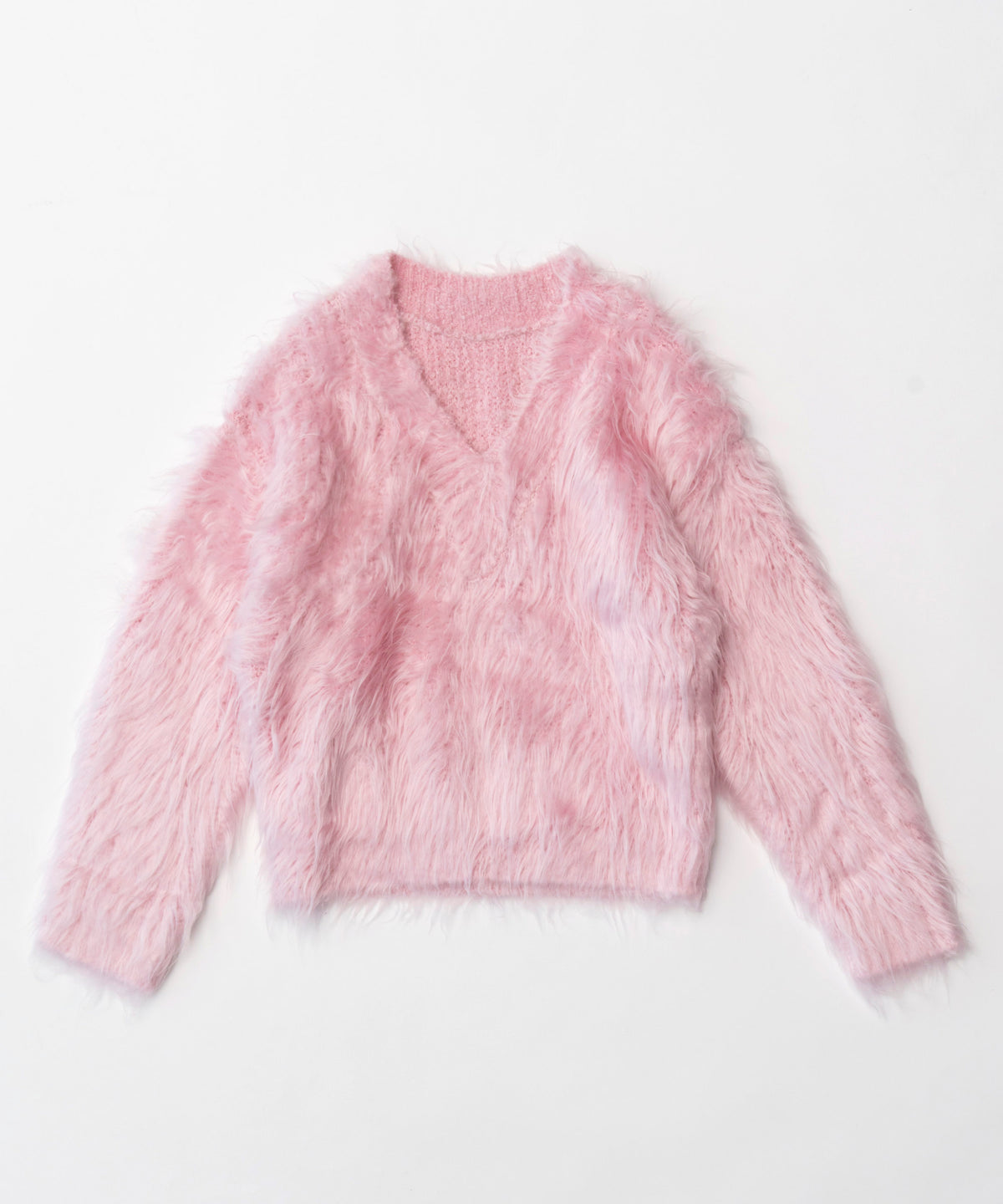 2way V-neck Shaggy Knit Wear