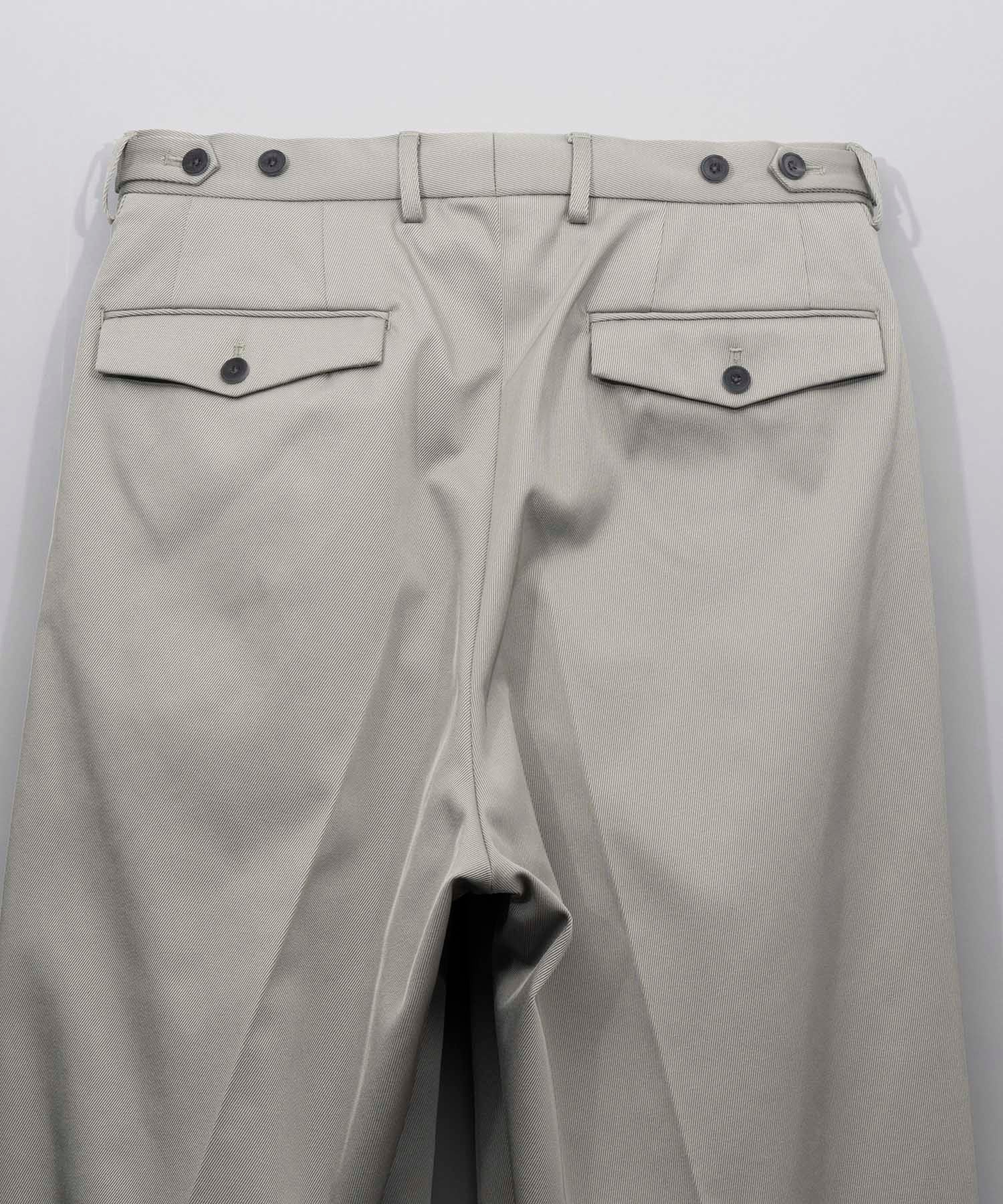 Triacetate Three-Tuck Wide Pants