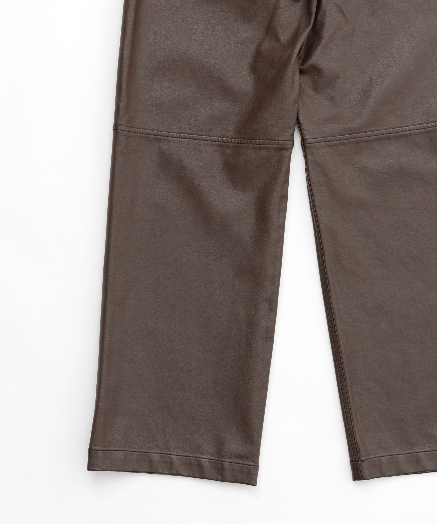 Washed Vegan Leather Wide Straight Pants