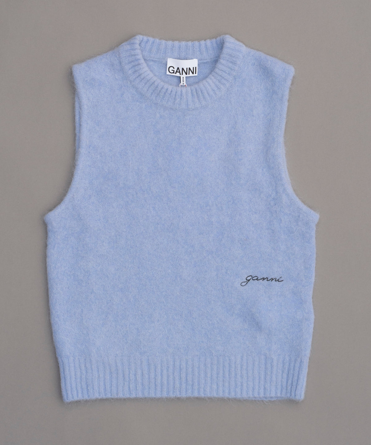 【GANNI】Brushed Alpaca O-Neck Vest