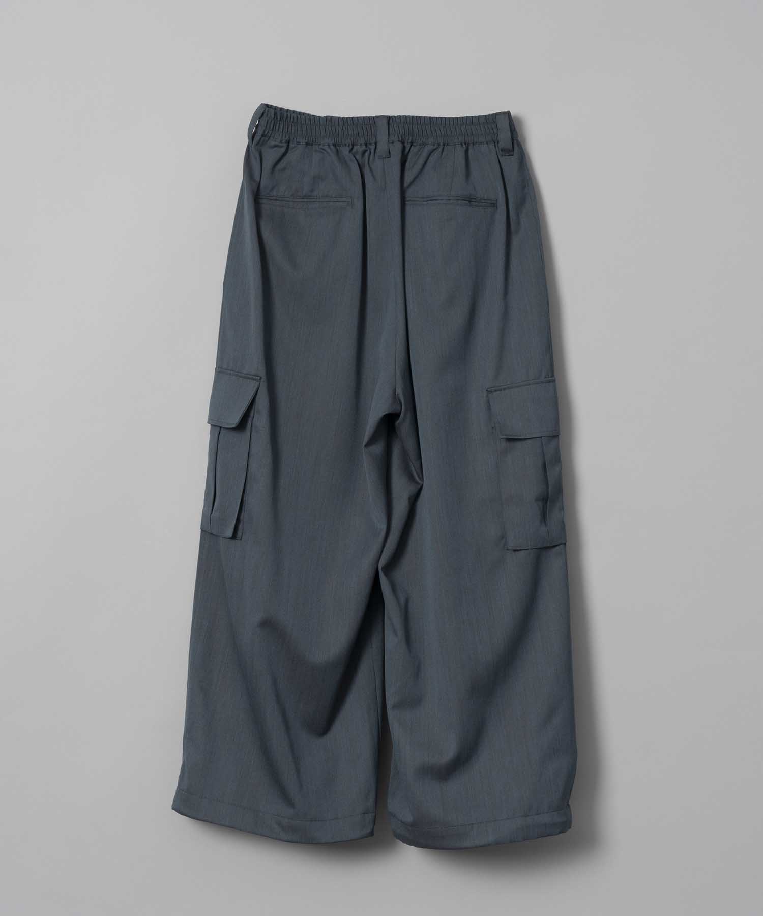 High Count Wool Prime-Wide Cargo Pants