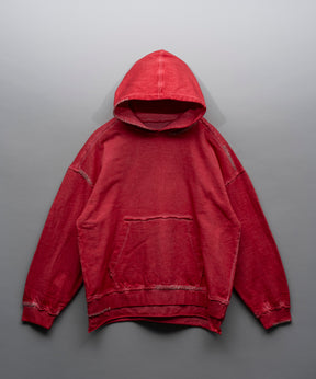 Heavy-Weight Sweat Embroidery Damage Over-Dye Hoodie