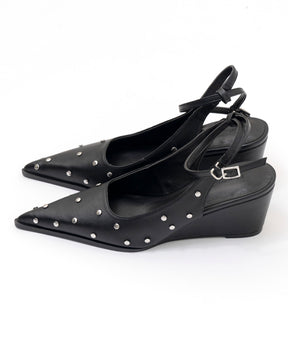 2way Studs Wedge Sole Pumps