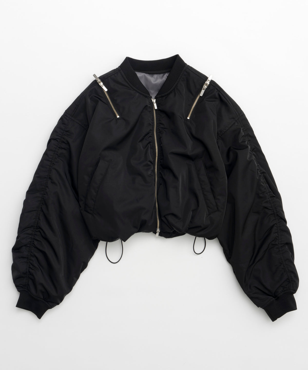 Shoulder Zip Nylon Blouson