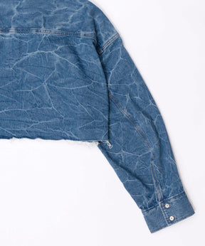 【SALE】Washer Denim Oversized Short Shirt