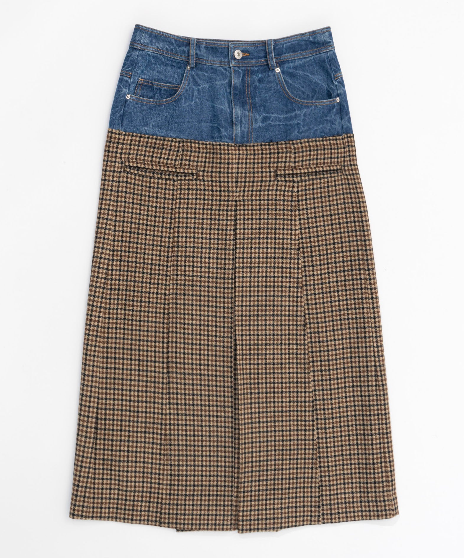 Tweed Layered Box Pleated Skirt