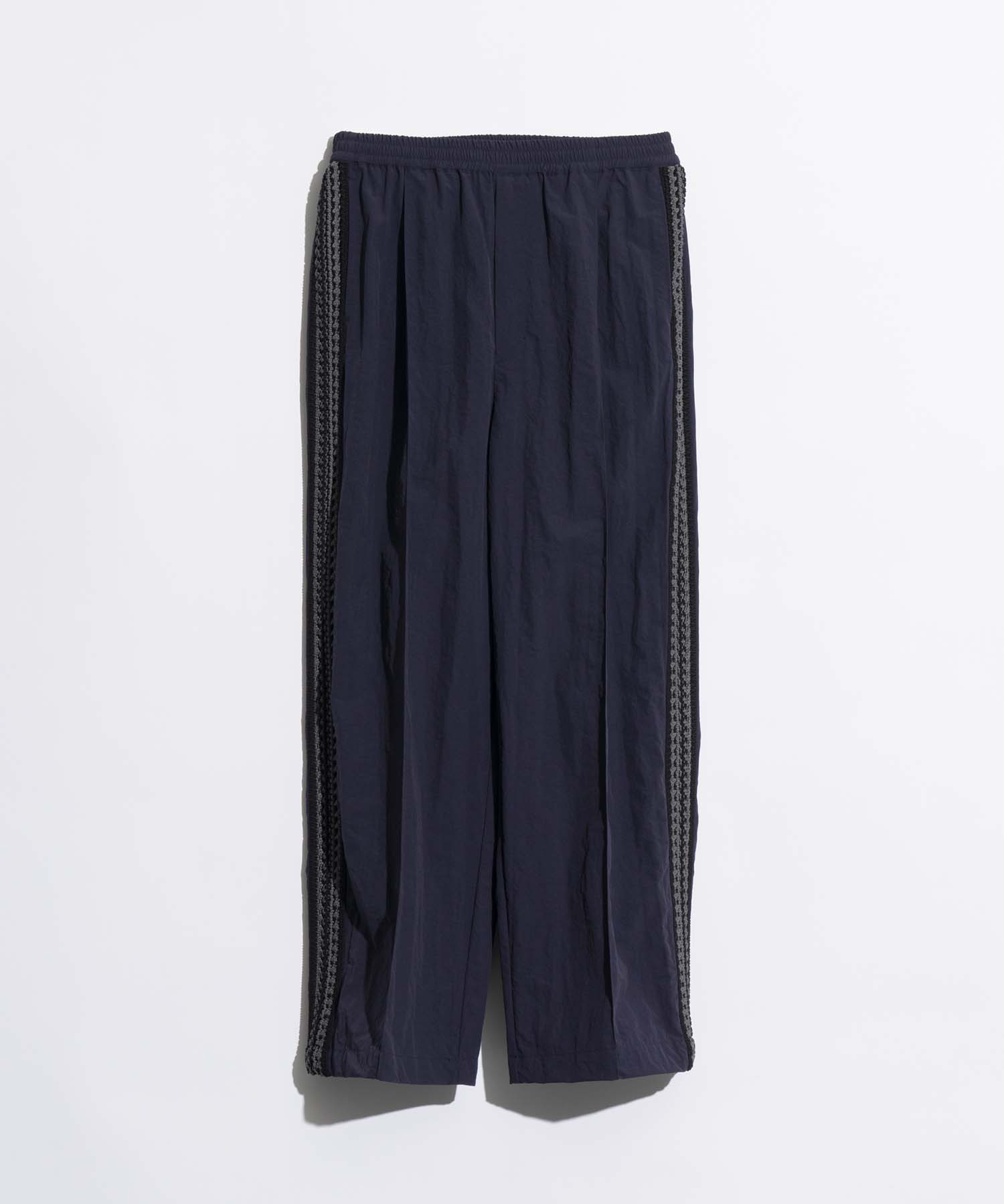 Washed Nylon Crochet Side Line Prime-Wide Easy Pants