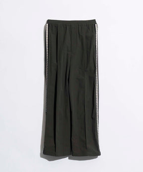 Washed Nylon Crochet Side Line Prime-Wide Easy Pants