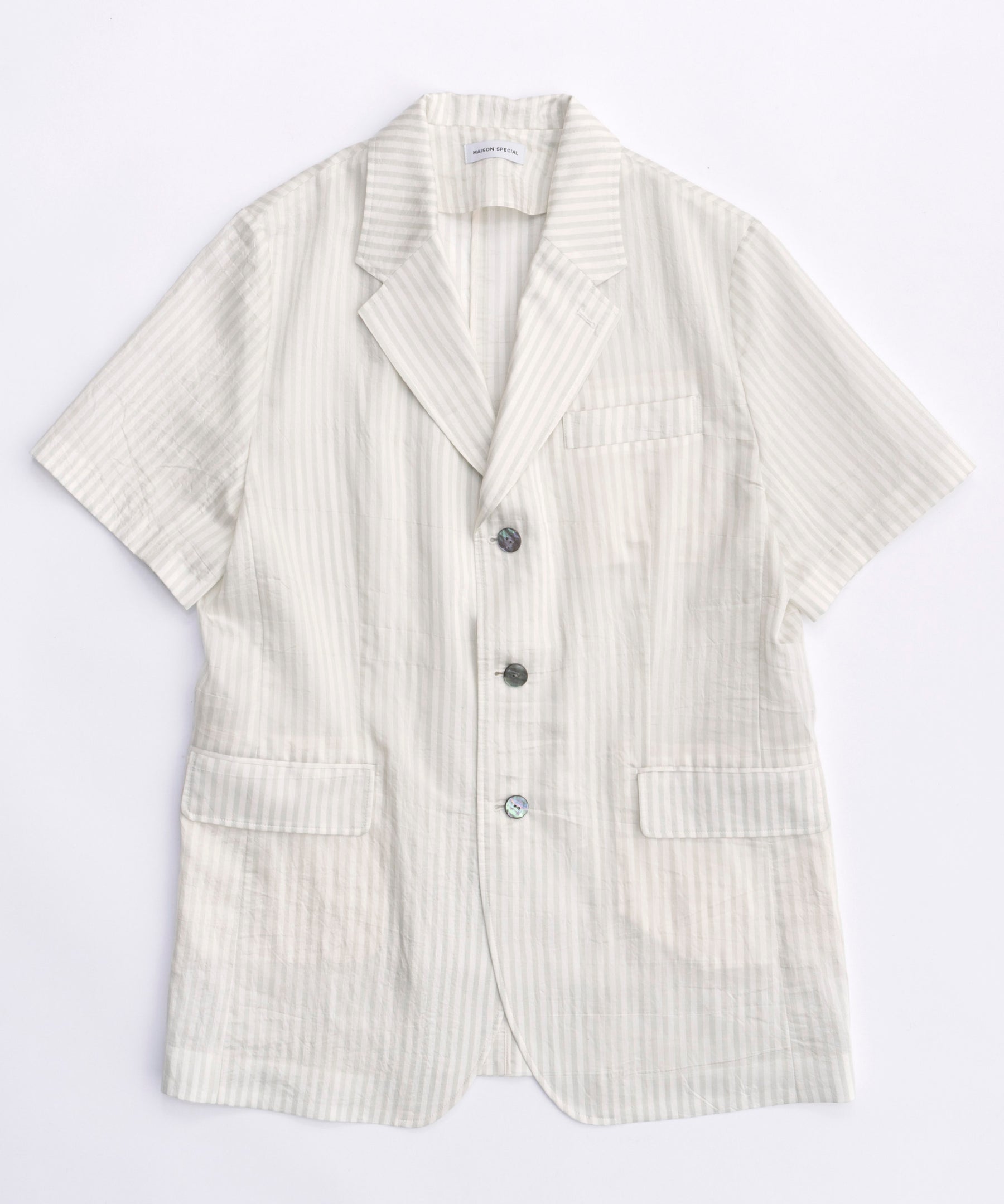 【SALE】Silky Stripe Half Sleeve Jacket