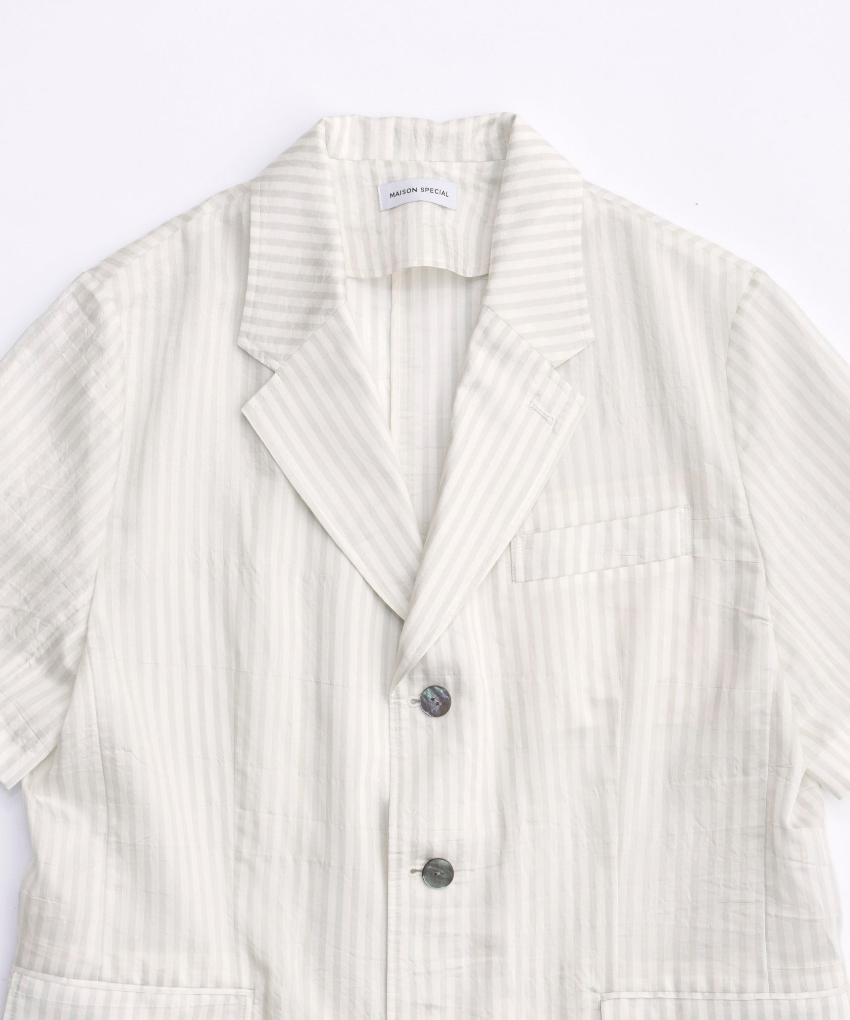 【SALE】Silky Stripe Half Sleeve Jacket