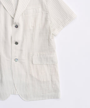 【SALE】Silky Stripe Half Sleeve Jacket