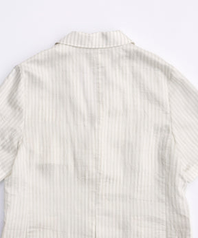 【SALE】Silky Stripe Half Sleeve Jacket