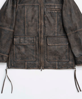 Leather Single Soutien Colored Jacket