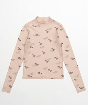 BLESSING Flocky Print Turtleneck Tops