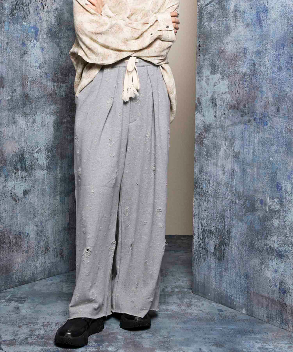 Sweat Jacquard Easy Wide Pants