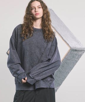 Chemical Over-Dye Heavy-Weight Sweat Prime-Over Crew Neck Pullover