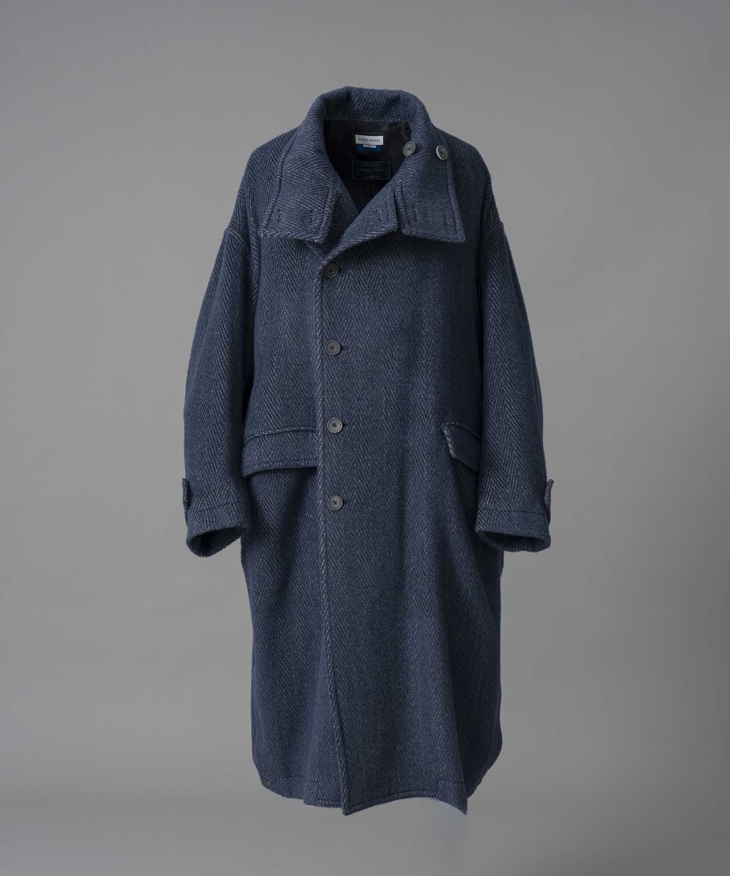 【Italian Dead Stock Fabric】Prime-Over Stand Collar Coat