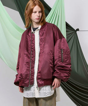 Prime-Over Wool Nylon MA-1 Bomber Jacket