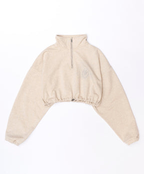 【SALE】Half Zip Cropped Sweat Top