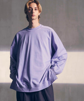 Heavy-Weight Sweat Prime-Over Side Zip Crew Neck Pullover